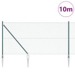 vidaXL Împrejmuire din plasă cu stâlpi Verde 1.4 x 10 m Oțel