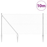 vidaXL Împrejmuire din plasă cu stâlpi Argintiu 1.2 x 10 m Oțel