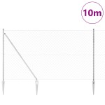 vidaXL Împrejmuire din plasă cu stâlpi Argintiu 1.6 x 10 m Oțel