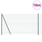vidaXL Împrejmuire din plasă cu stâlpi Verde 1.2 x 10 m Oțel