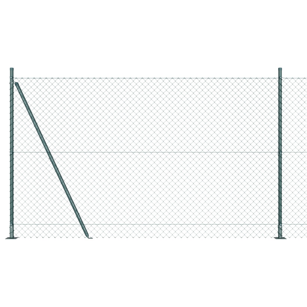 vidaXL Împrejmuire din plasă cu stâlpi Verde 1.4 x 10 m Oțel