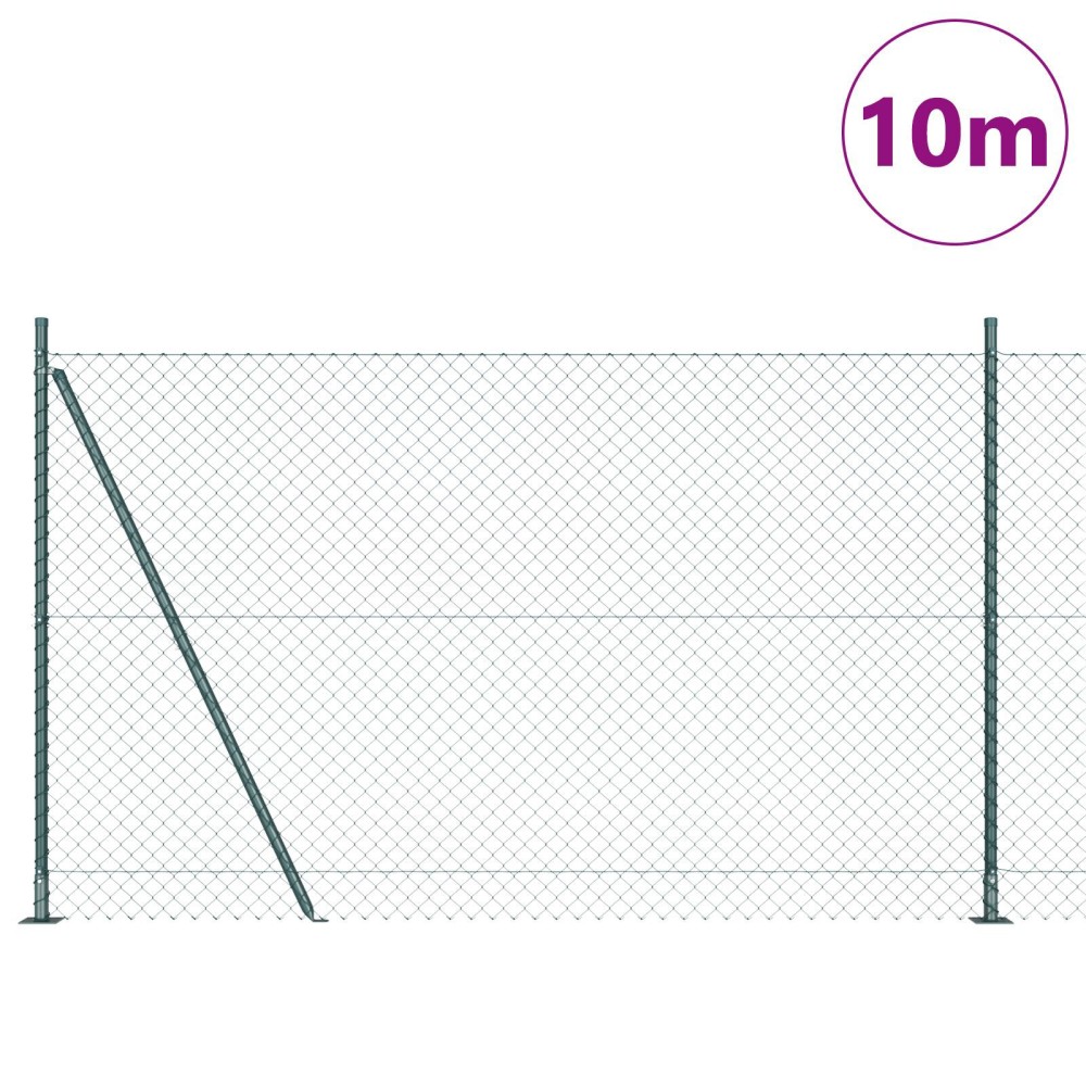 vidaXL Împrejmuire din plasă cu stâlpi Verde 1.6 x 10 m Oțel