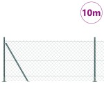vidaXL Împrejmuire din plasă cu stâlpi Verde 0.8 x 10 m Oțel