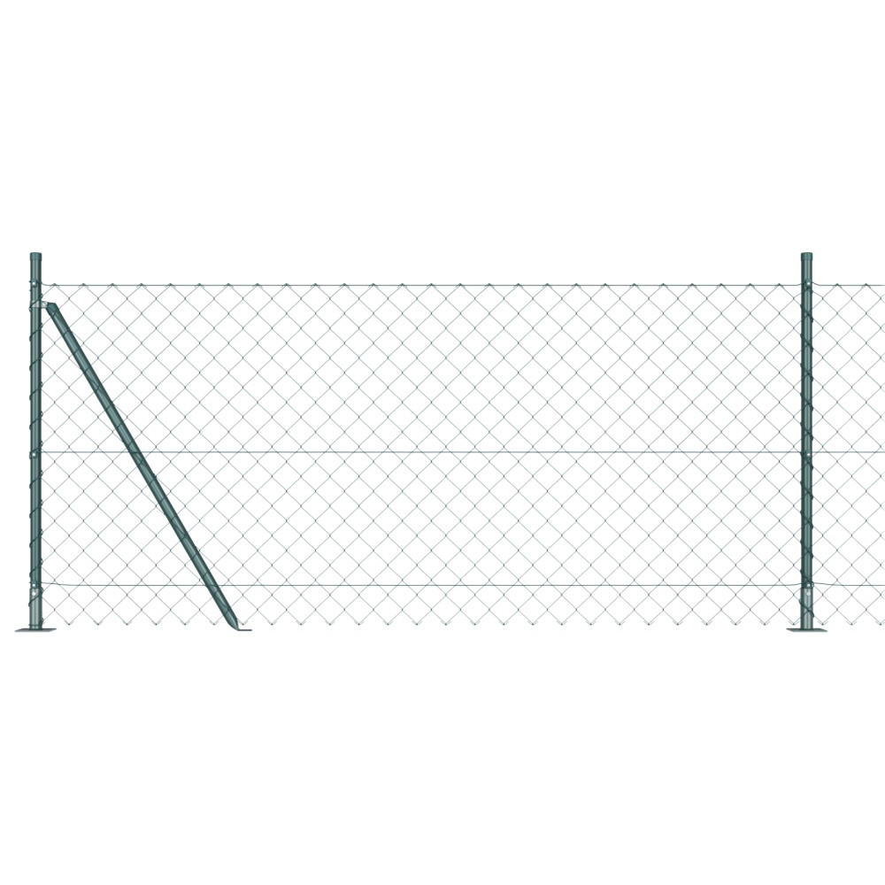 vidaXL Împrejmuire din plasă cu stâlpi Verde 1 x 10 m Oțel