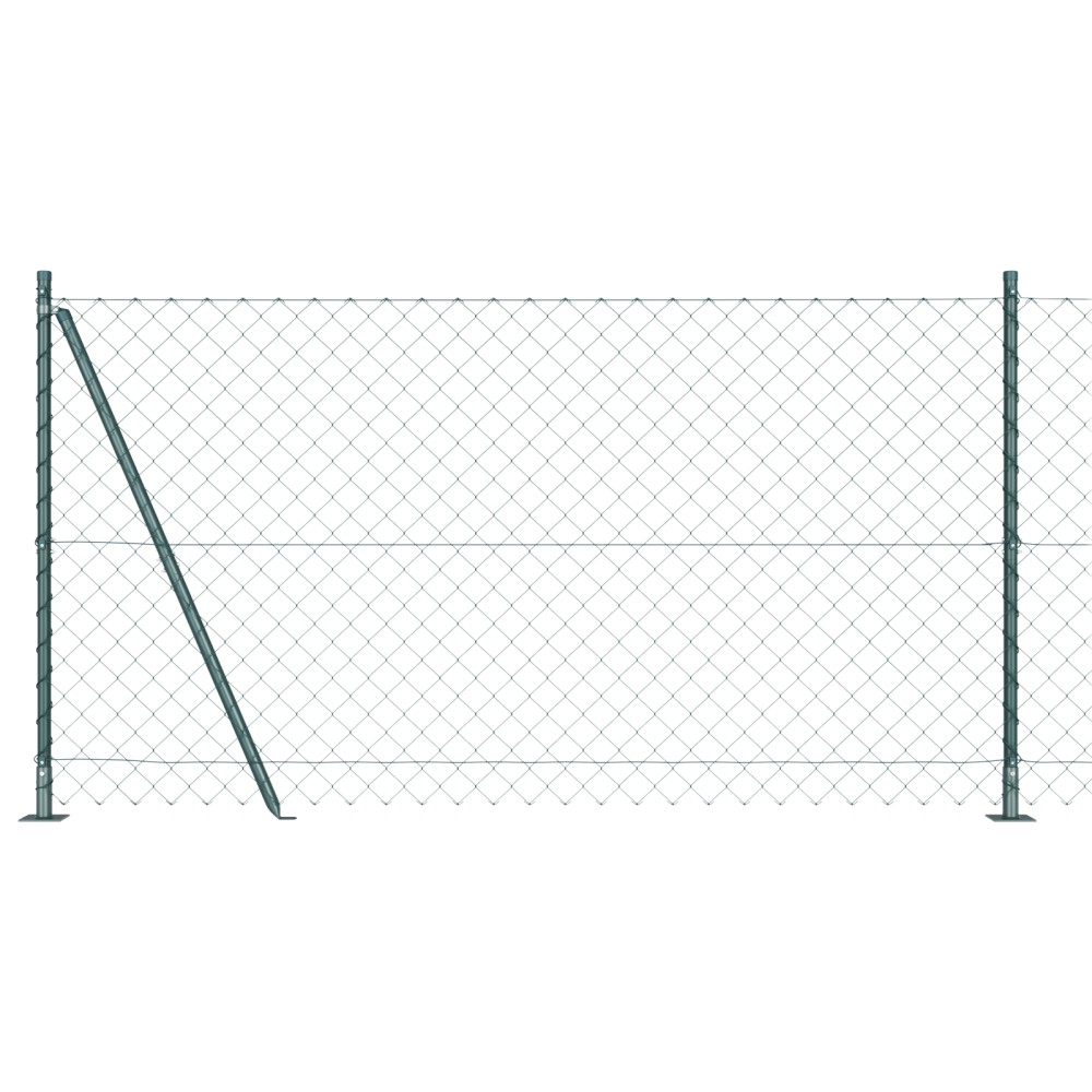 vidaXL Împrejmuire din plasă cu stâlpi Verde 1.2 x 10 m Oțel