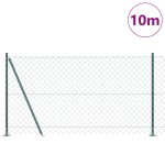 vidaXL Împrejmuire din plasă cu stâlpi Verde 1.2 x 10 m Oțel