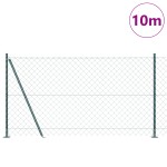 vidaXL Împrejmuire din plasă cu stâlpi Verde 1.2 x 10 m Oțel