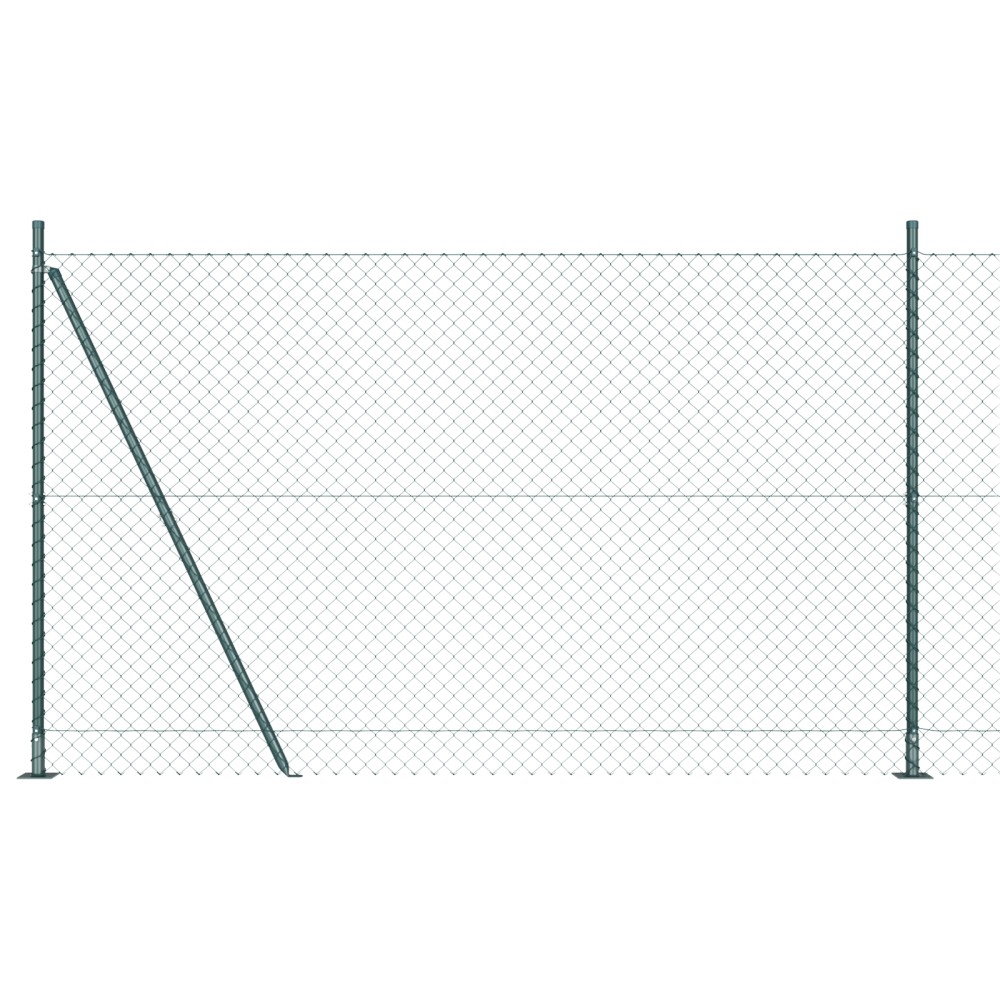 vidaXL Împrejmuire din plasă cu stâlpi Verde 1.4 x 10 m Oțel