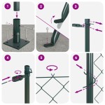 vidaXL Împrejmuire din plasă cu stâlpi Verde 1.4 x 10 m Oțel