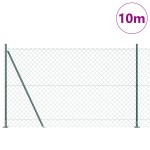 vidaXL Împrejmuire din plasă cu stâlpi Verde 1.6 x 10 m Oțel