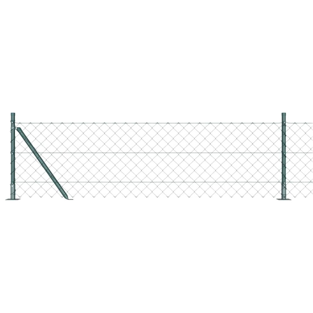 vidaXL Împrejmuire din plasă cu stâlpi Verde 0.6 x 25 m Oțel