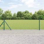 vidaXL Împrejmuire din plasă cu stâlpi Verde 0.6 x 25 m Oțel