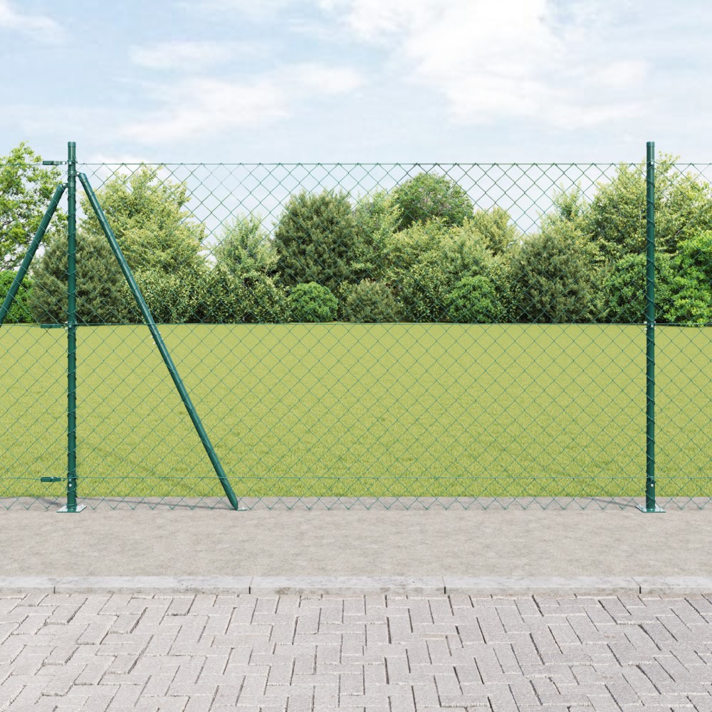 vidaXL Împrejmuire din plasă cu stâlpi Verde 1.4 x 25 m Oțel