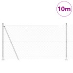 vidaXL Împrejmuire din plasă cu stâlpi Argintiu 1.2 x 10 m Oțel