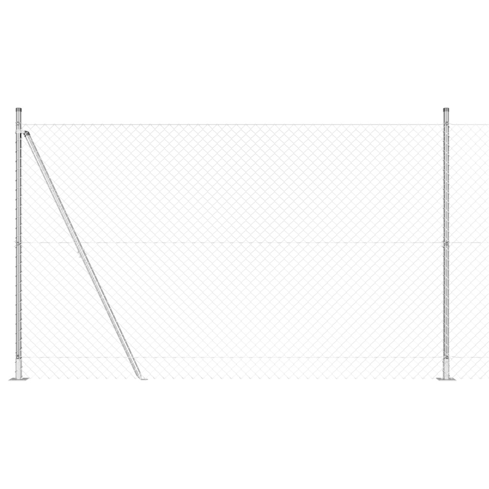 vidaXL Împrejmuire din plasă cu stâlpi Argintiu 1.6 x 10 m Oțel