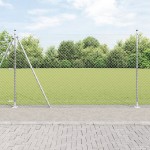 vidaXL Împrejmuire din plasă cu stâlpi Argintiu 1.6 x 10 m Oțel