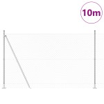vidaXL Împrejmuire din plasă cu stâlpi Argintiu 1.6 x 10 m Oțel
