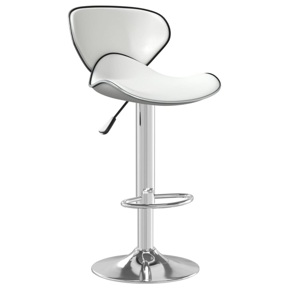 vidaXL Scaun de bar, alb, piele ecologică