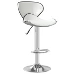vidaXL Scaun de bar, alb, piele ecologică vidaXL Scaun de bar, alb, piele ecologică