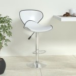 vidaXL Scaun de bar, alb, piele ecologică vidaXL Scaun de bar, alb, piele ecologică