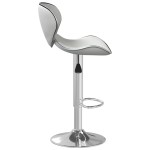 vidaXL Scaun de bar, alb, piele ecologică vidaXL Scaun de bar, alb, piele ecologică