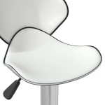 vidaXL Scaun de bar, alb, piele ecologică vidaXL Scaun de bar, alb, piele ecologică