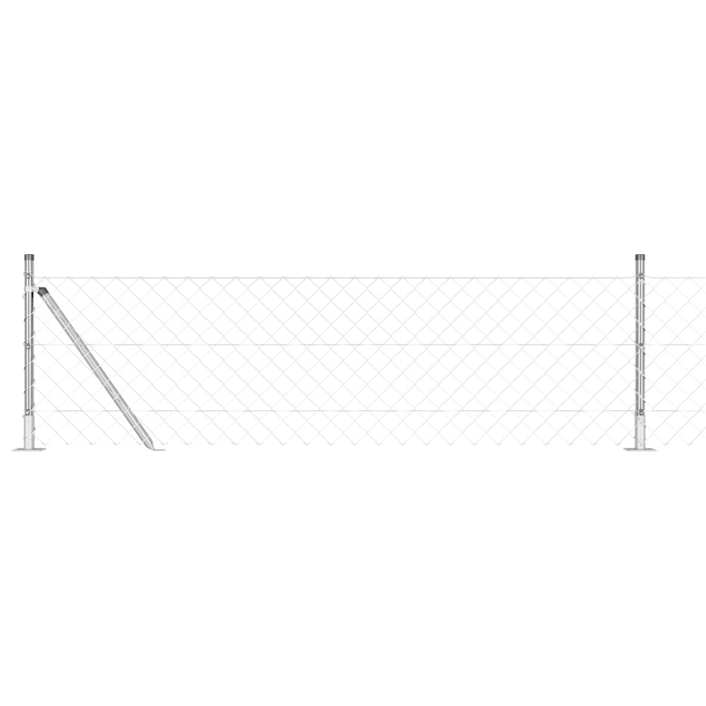 vidaXL Împrejmuire din plasă cu stâlpi Argintiu 0.4 x 10 m Oțel