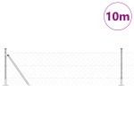 vidaXL Împrejmuire din plasă cu stâlpi Argintiu 0.4 x 10 m Oțel vidaXL Împrejmuire din plasă cu stâlpi Argintiu 0.4 x 10 m Oțel