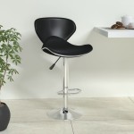 vidaXL Scaun de bar, negru, piele ecologică vidaXL Scaun de bar, negru, piele ecologică