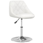 vidaXL Scaun de bucătărie, alb, piele ecologică