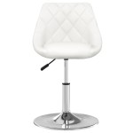 vidaXL Scaun de bucătărie, alb, piele ecologică