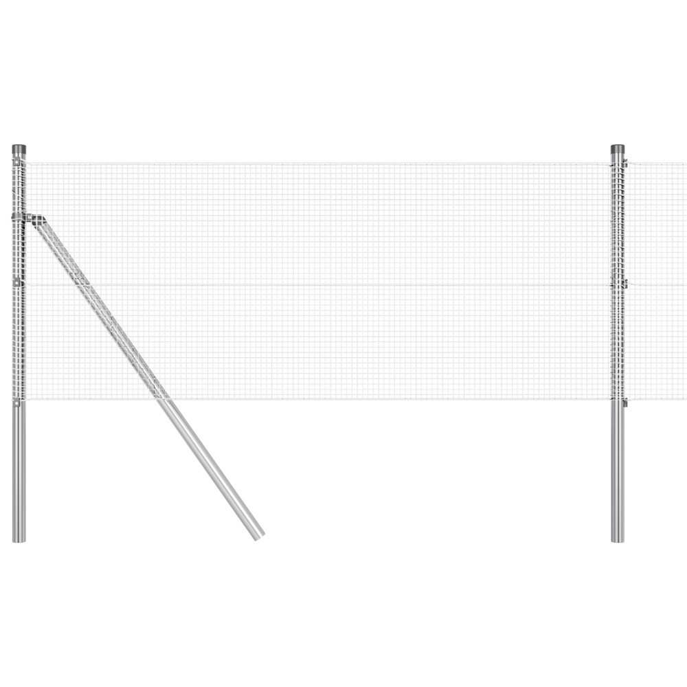 vidaXL Îngrădire cu stâlpi Argintiu 0.5 x 10 m Oțel