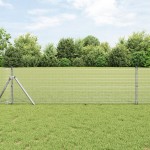 vidaXL Îngrădire cu stâlpi Argintiu 0.5 x 10 m Oțel