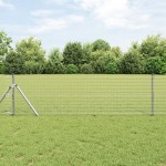 vidaXL Îngrădire cu stâlpi Argintiu 0.5 x 10 m Oțel