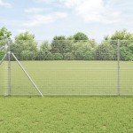 vidaXL Îngrădire cu stâlpi Argintiu 1 x 10 m Oțel vidaXL Îngrădire cu stâlpi Argintiu 1 x 10 m Oțel