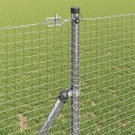 vidaXL Îngrădire cu stâlpi Argintiu 1 x 10 m Oțel