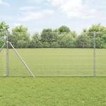 vidaXL Îngrădire cu stâlpi Argintiu 1.2 x 10 m Oțel vidaXL Îngrădire cu stâlpi Argintiu 1.2 x 10 m Oțel
