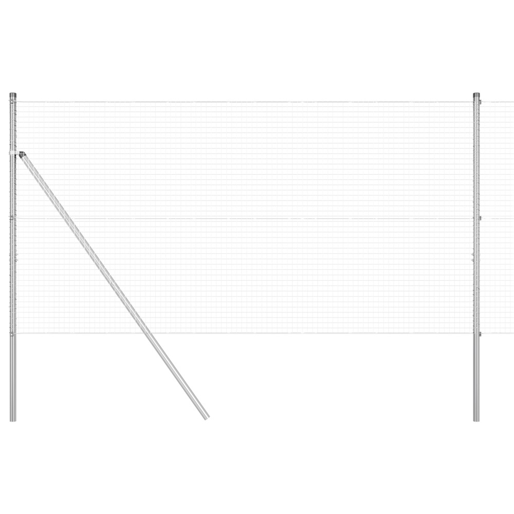 vidaXL Îngrădire cu stâlpi Argintiu 1.2 x 10 m Oțel