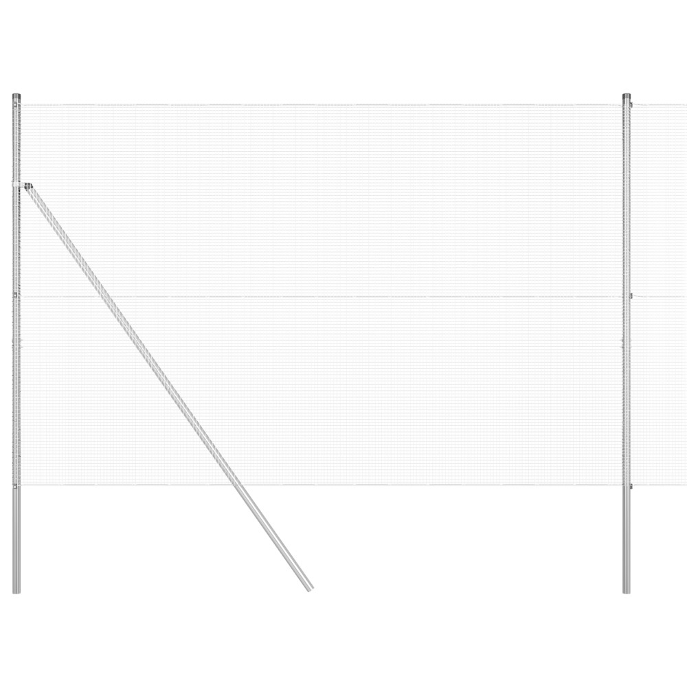 vidaXL Îngrădire cu stâlpi Argintiu 1.5 x 10 m Oțel