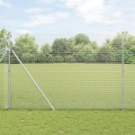 vidaXL Îngrădire cu stâlpi Argintiu 1.5 x 10 m Oțel