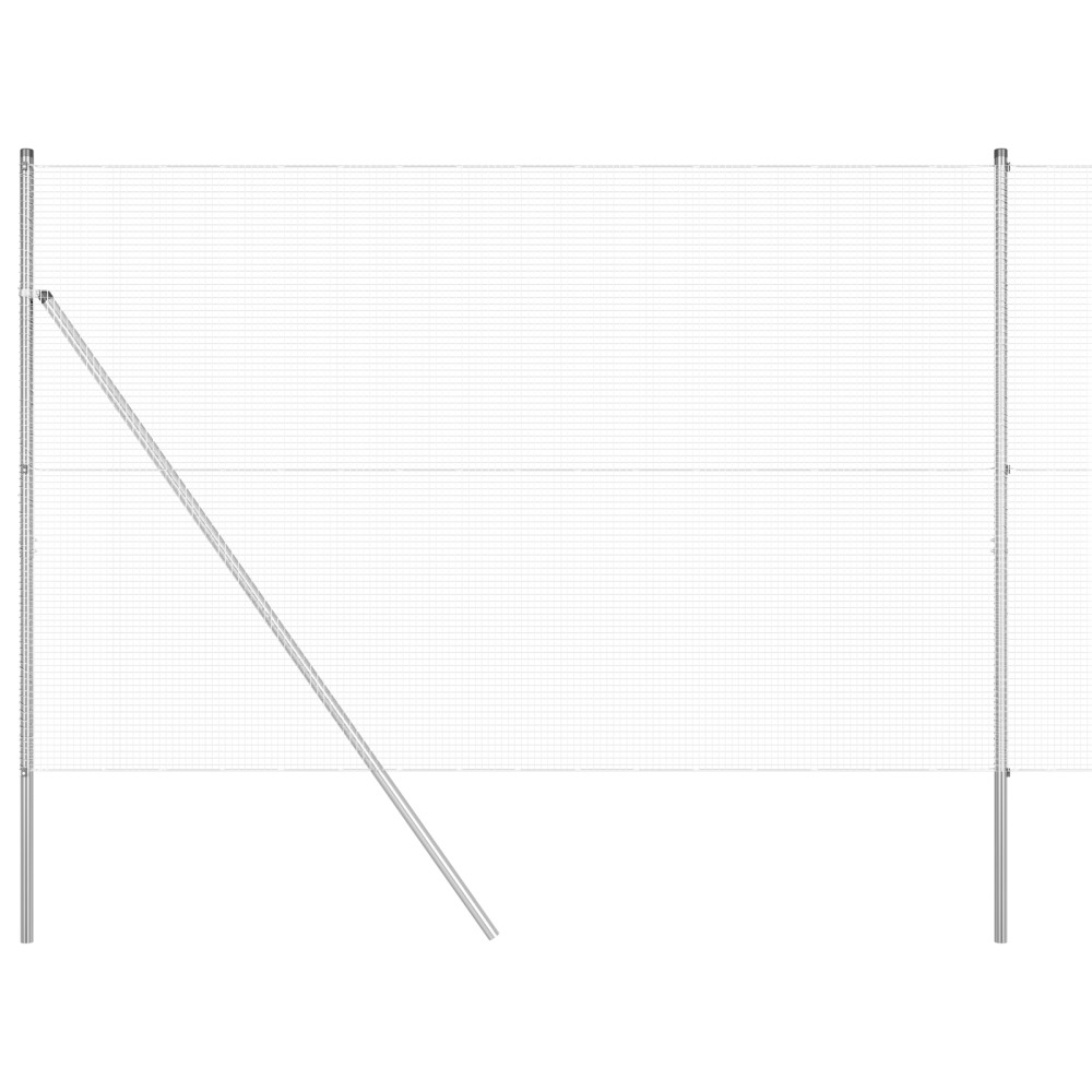 vidaXL Îngrădire cu stâlpi Argintiu 1.5 x 10 m Oțel