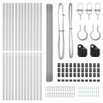 vidaXL Îngrădire cu stâlpi Argintiu 1.6 x 25 m Oțel