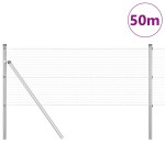 vidaXL Îngrădire cu stâlpi Argintiu 0.8 x 50 m Oțel