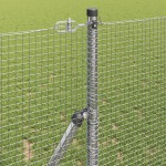 vidaXL Îngrădire cu stâlpi Argintiu 1 x 50 m Oțel