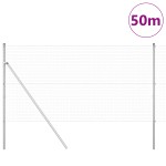 vidaXL Îngrădire cu stâlpi Argintiu 1 x 50 m Oțel vidaXL Îngrădire cu stâlpi Argintiu 1 x 50 m Oțel