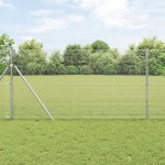 vidaXL Îngrădire cu stâlpi Argintiu 1.4 x 50 m Oțel vidaXL Îngrădire cu stâlpi Argintiu 1.4 x 50 m Oțel