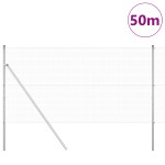 vidaXL Îngrădire cu stâlpi Argintiu 1.4 x 50 m Oțel vidaXL Îngrădire cu stâlpi Argintiu 1.4 x 50 m Oțel