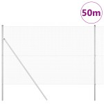 vidaXL Îngrădire cu stâlpi Argintiu 1.5 x 50 m Oțel vidaXL Îngrădire cu stâlpi Argintiu 1.5 x 50 m Oțel