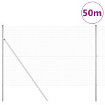 vidaXL Îngrădire cu stâlpi Argintiu 1.5 x 50 m Oțel