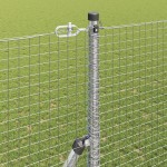 vidaXL Îngrădire cu stâlpi Argintiu 1.5 x 50 m Oțel